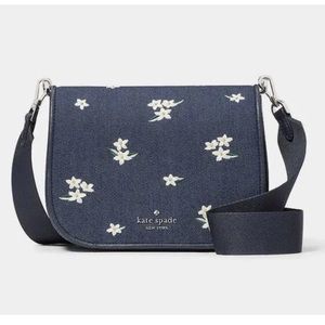 Kate Spade Madison Floral Embroidered Denim Bag NWT 🩶🎁